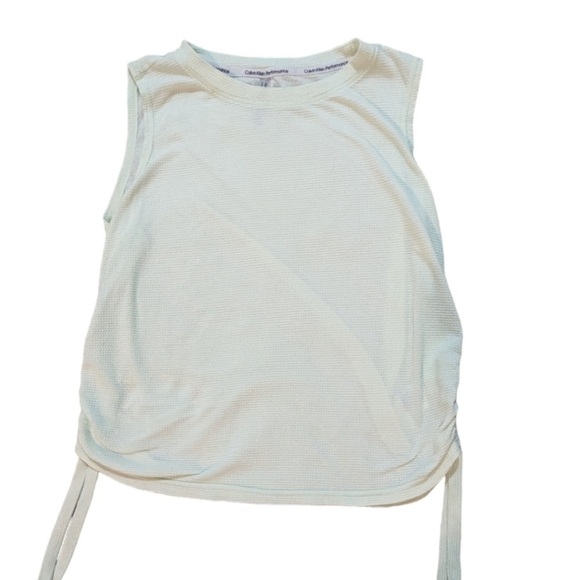 Calvin Klein Performance Womens Green Active Ruched Sides Tank Top Shirt NWT - Picture 4 of 9